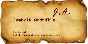 Jambrik András névjegykártya